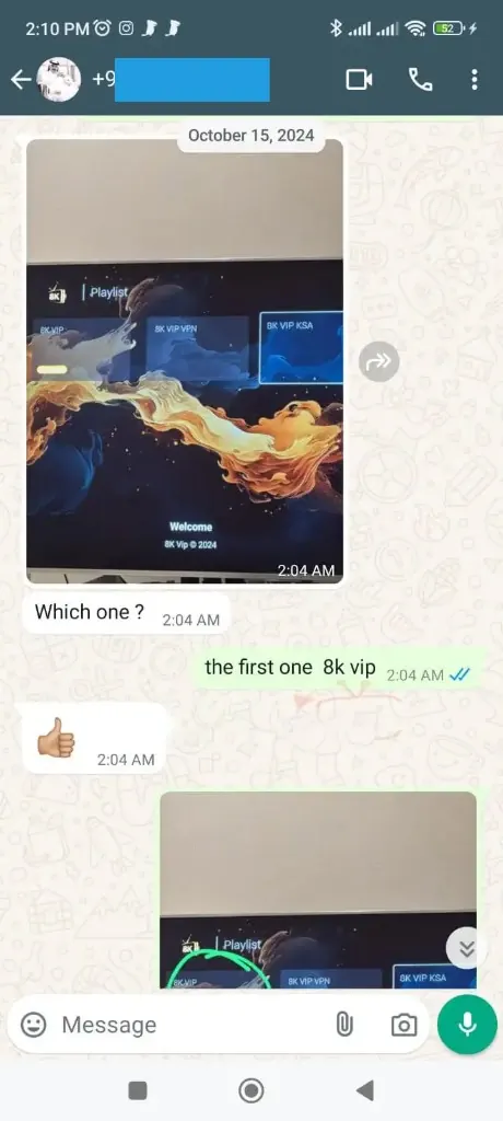 WhatsApp chat: customer sends order and PayPal payment proof