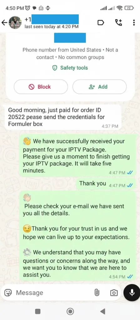 WhatsApp customer review chat screenshot 16