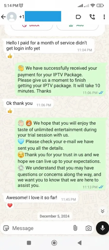 WhatsApp customer review chat screenshot 18
