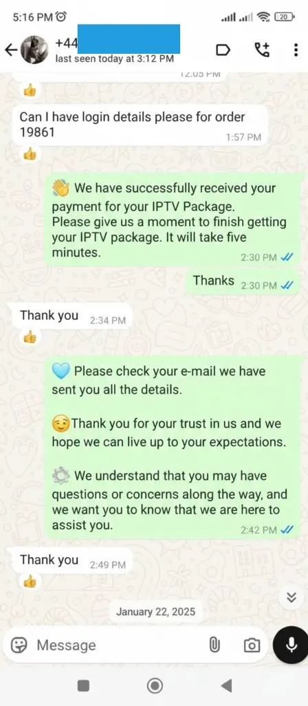 WhatsApp customer review chat screenshot 19