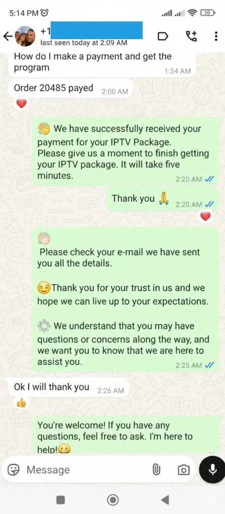 WhatsApp customer review chat screenshot 21